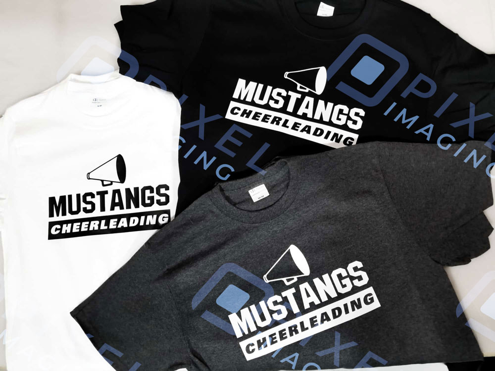 Custom-printed T-shirts for a Calgary high school.