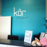 Wall Decals & Graphics Calgary - A newly insalled wall graphic bearing the text "Kor Danceworks" at a Calgary Business.