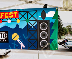 Banner Printing Calgary: A newly-printed vinyl banner displayed at the Cochrane Food Festival