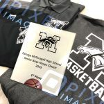 Custom-printed t-shirts, golf shirts, polo shirts, and hoodies for a Calgary highschool basketball team.